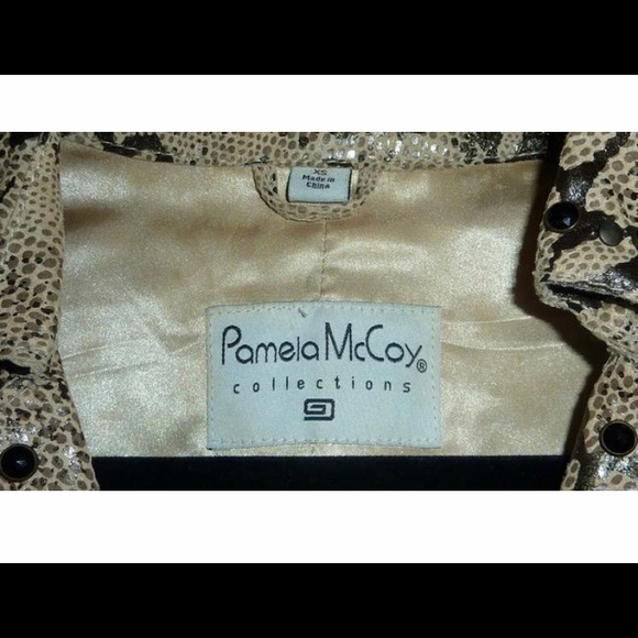 PAMELA McCoy Leather Snakeskin Pattern jacket NEW - Picture 5 of 7